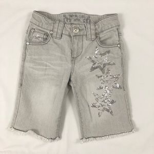 Total Girl 8 slim Gray Bermuda Jean Shorts